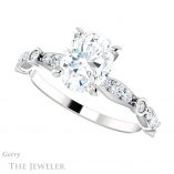 Oval Shaped Forever One Moissanite Engagement Ring #GTJ904-oval-fo-w