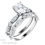 Oval Shaped Forever One Moissanite Engagement Ring #GTJ904-oval-fo-w
