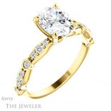 Oval Shaped Forever One Moissanite Engagement Ring #GTJ904-oval-fo-y