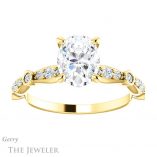 Oval Shaped Forever One Moissanite Engagement Ring #GTJ904-oval-fo-y