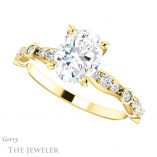 Oval Shaped Forever One Moissanite Engagement Ring #GTJ904-oval-fo-y