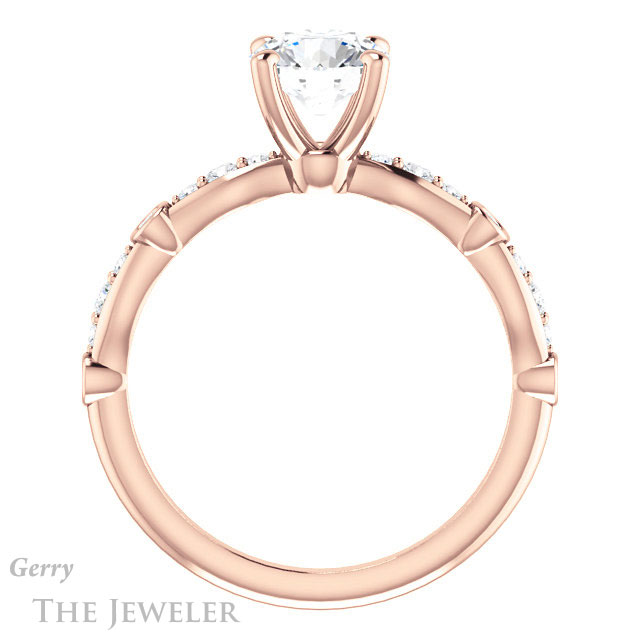 Round Cut Forever One Moissanite Engagement Ring #GTJ904-round-fo-r