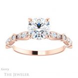 Round Cut Forever One Moissanite Engagement Ring #GTJ904-round-fo-r