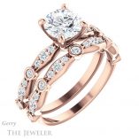 Round Cut Forever One Moissanite Engagement Ring #GTJ904-round-fo-r