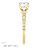 Round Cut Forever One Moissanite Engagement Ring #GTJ904-round-fo-y