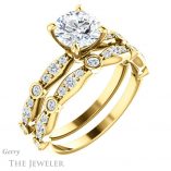 Round Cut Forever One Moissanite Engagement Ring #GTJ904-round-fo-y
