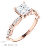 Princess Cut Forever One Moissanite Engagement Ring #GTJ904-square-fo-r