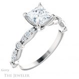 Princess Cut Forever One Moissanite Engagement Ring #GTJ904-square-fo-w
