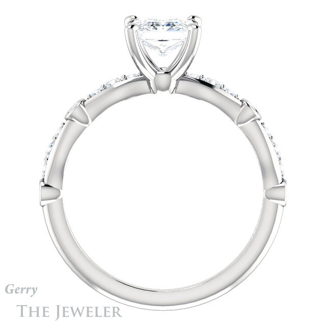 Princess Cut Forever One Moissanite Engagement Ring #GTJ904-square-fo-w