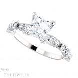 Princess Cut Forever One Moissanite Engagement Ring #GTJ904-square-fo-w