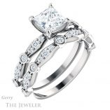 Princess Cut Forever One Moissanite Engagement Ring #GTJ904-square-fo-w