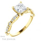 Princess Cut Forever One Moissanite Engagement Ring #GTJ904-square-fo-y