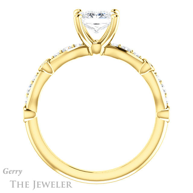 Princess Cut Forever One Moissanite Engagement Ring #GTJ904-square-fo-y