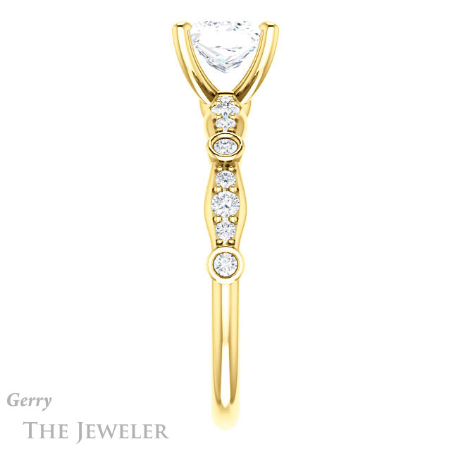 Princess Cut Forever One Moissanite Engagement Ring #GTJ904-square-fo-y