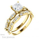 Princess Cut Forever One Moissanite Engagement Ring #GTJ904-square-fo-y