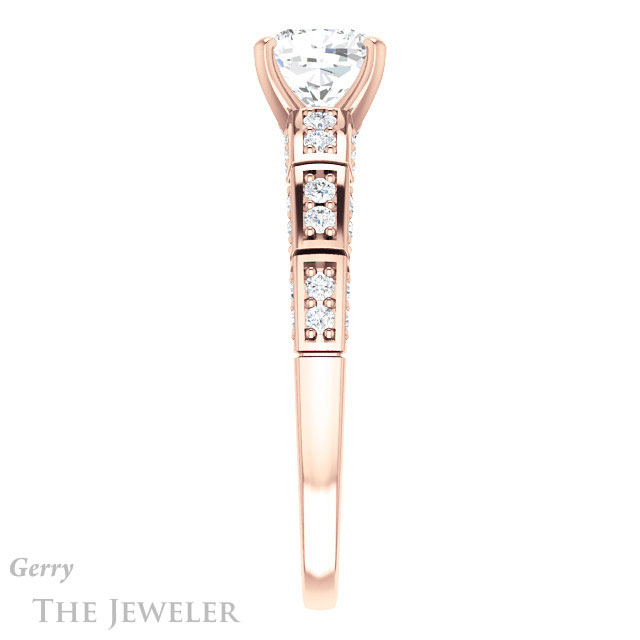 Cushion Cut Forever One Moissanite Engagement Ring #GTJ905-cushion-fo-r