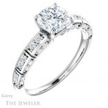 Cushion Cut Forever One Moissanite Engagement Ring #GTJ905-cushion-fo-w