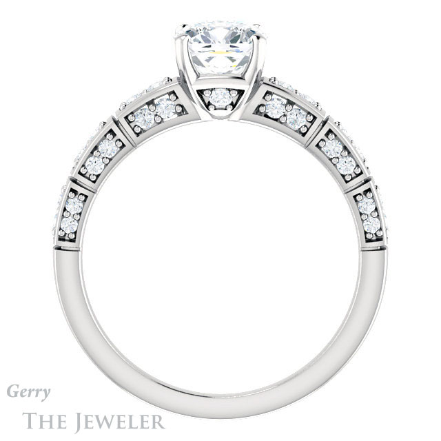 Cushion Cut Forever One Moissanite Engagement Ring #GTJ905-cushion-fo-w