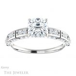 Cushion Cut Forever One Moissanite Engagement Ring #GTJ905-cushion-fo-w