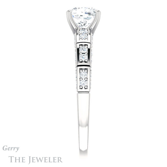Cushion Cut Forever One Moissanite Engagement Ring #GTJ905-cushion-fo-w