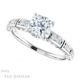 Cushion Cut Forever One Moissanite Engagement Ring #GTJ905-cushion-fo-w