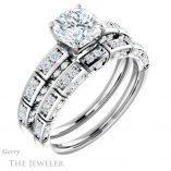 Cushion Cut Forever One Moissanite Engagement Ring #GTJ905-cushion-fo-w