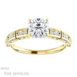Cushion Cut Forever One Moissanite Engagement Ring #GTJ905-cushion-fo-y 1 Cushion Cut Forever One Moissanite Engagement Ring #GTJ905-cushion-fo-y