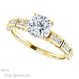 Cushion Cut Forever One Moissanite Engagement Ring #GTJ905-cushion-fo-y 5 Cushion Cut Forever One Moissanite Engagement Ring #GTJ905-cushion-fo-y
