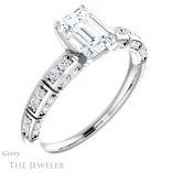 Emerald Cut Forever Brilliant Moissanite Engagement Ring #GTJ905-emerald-fb-w