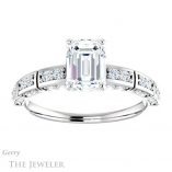 Emerald Cut Forever Brilliant Moissanite Engagement Ring #GTJ905-emerald-fb-w