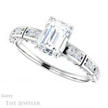 Emerald Cut Forever Brilliant Moissanite Engagement Ring #GTJ905-emerald-fb-w