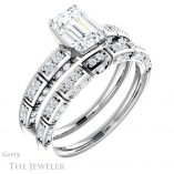 Emerald Cut Forever Brilliant Moissanite Engagement Ring #GTJ905-emerald-fb-w