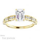 Emerald Cut Forever Brilliant Moissanite Engagement Ring #GTJ905-emerald-fb-y