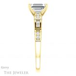 Emerald Cut Forever Brilliant Moissanite Engagement Ring #GTJ905-emerald-fb-y