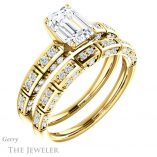 Emerald Cut Forever Brilliant Moissanite Engagement Ring #GTJ905-emerald-fb-y