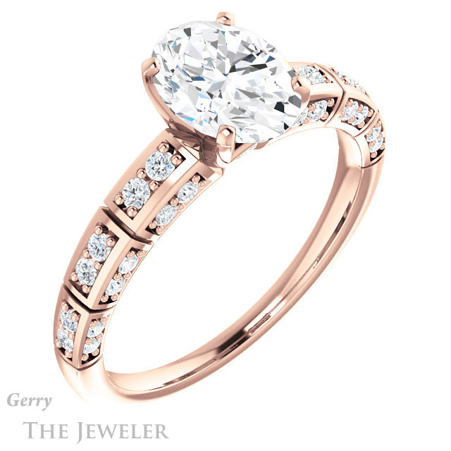 Oval Shaped Forever One Moissanite Engagement Ring #GTJ905-oval-fo-r 4 Oval Shaped Forever One Moissanite Engagement Ring #GTJ905-oval-fo-r