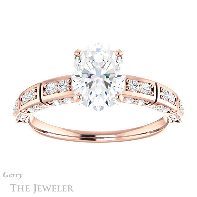 Oval Shaped Forever One Moissanite Engagement Ring #GTJ905-oval-fo-r
