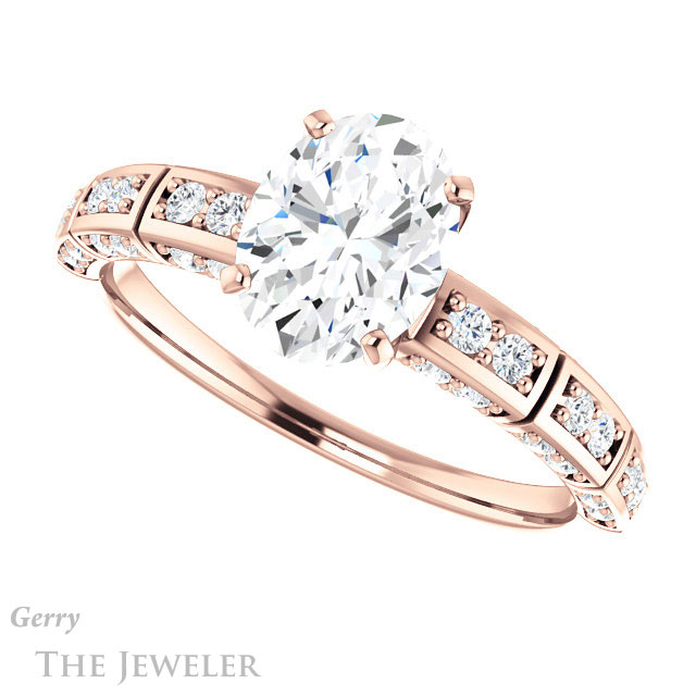 Oval Shaped Forever One Moissanite Engagement Ring #GTJ905-oval-fo-r 5 Oval Shaped Forever One Moissanite Engagement Ring #GTJ905-oval-fo-r