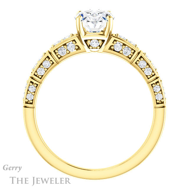 Oval Shaped Forever One Moissanite Engagement Ring #GTJ905-oval-fo-y