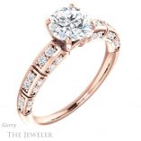 Round Cut Forever One Moissanite Engagement Ring #GTJ905-round-fo-r 4 Round Cut Forever One Moissanite Engagement Ring #GTJ905-round-fo-r