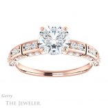 Round Cut Forever One Moissanite Engagement Ring #GTJ905-round-fo-r 1 Round Cut Forever One Moissanite Engagement Ring #GTJ905-round-fo-r