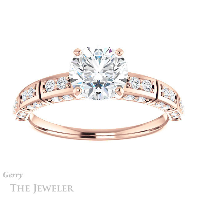 Round Cut Forever One Moissanite Engagement Ring #GTJ905-round-fo-r 1 Round Cut Forever One Moissanite Engagement Ring #GTJ905-round-fo-r