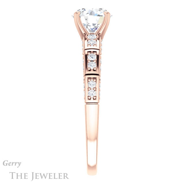 Round Cut Forever One Moissanite Engagement Ring #GTJ905-round-fo-r 3 Round Cut Forever One Moissanite Engagement Ring #GTJ905-round-fo-r