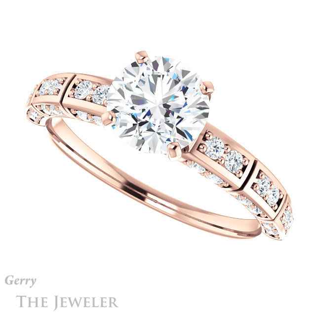 Round Cut Forever One Moissanite Engagement Ring #GTJ905-round-fo-r 5 Round Cut Forever One Moissanite Engagement Ring #GTJ905-round-fo-r
