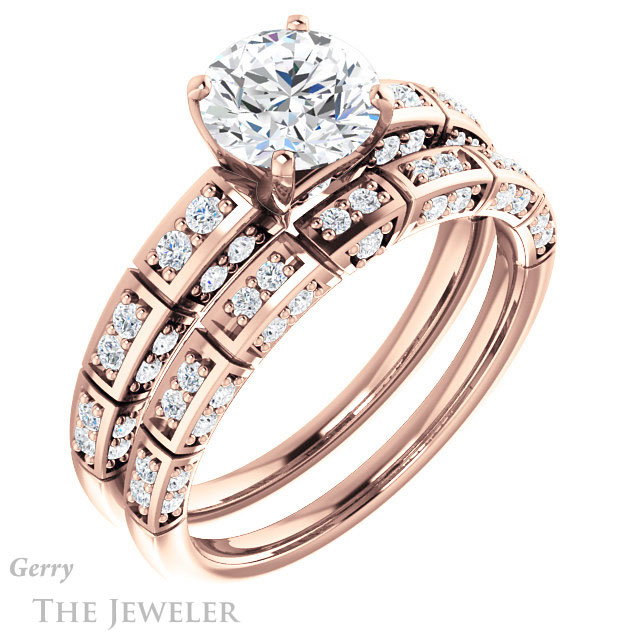 Round Cut Forever One Moissanite Engagement Ring #GTJ905-round-fo-r 6 Round Cut Forever One Moissanite Engagement Ring #GTJ905-round-fo-r