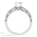 Round Cut Forever One Moissanite Engagement Ring #GTJ905-round-fo-w