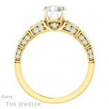 Round Cut Forever One Moissanite Engagement Ring #GTJ905-round-fo-y