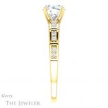 Round Cut Forever One Moissanite Engagement Ring #GTJ905-round-fo-y