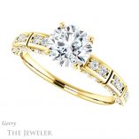Round Cut Forever One Moissanite Engagement Ring #GTJ905-round-fo-y