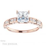 Princess Cut Forever One Moissanite Engagement Ring #GTJ905-square-fo-r 1 Princess Cut Forever One Moissanite Engagement Ring #GTJ905-square-fo-r